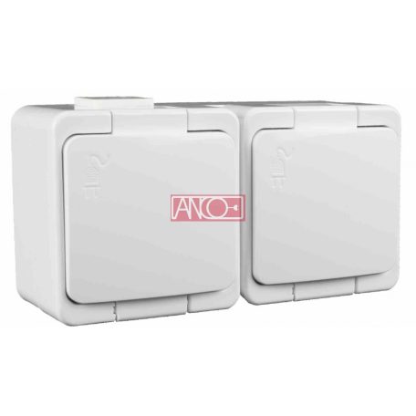 ANCO Junior grounding double socket, IP44