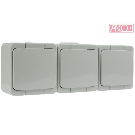 ANCO Junior tripple grounding socket, IP44