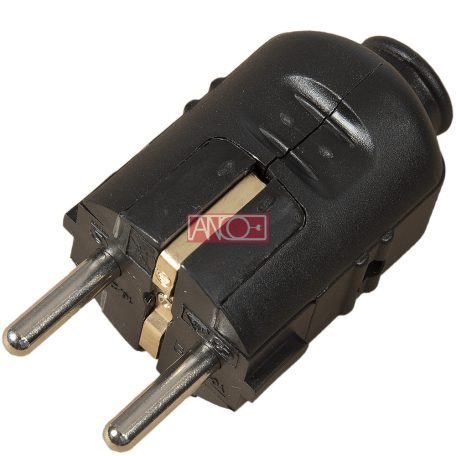 ANCO Grounding plug central, 16A, 250V, black