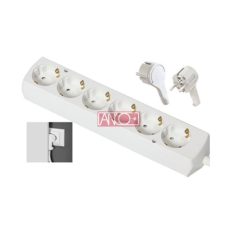 ANCO Table socket 6 way, with flat plug