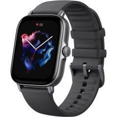   HASZNÁLT Amazfit GTS 3 Graphite black (Fekete), A2035, Okosóra, Smartwatch, Zepp, Huami, Okos Óra, Smart Watch, Fitness, Fitnesz, Egészség, Sport