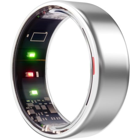 POBOVi Gen-1, Ezüst szín, Méret 7, Okosgyűrű, Okos Gyűrű, Smart Ring, Fitness, Fitnesz, Sport