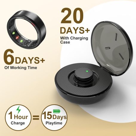 POBOVi Gen-1, Ezüst szín, Méret 9, Okosgyűrű, Okos Gyűrű, Smart Ring, Fitness, Fitnesz, Sport