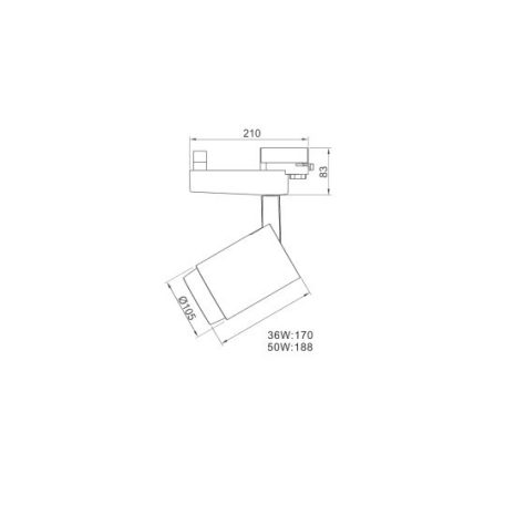 DF-3113, 50W, 3000K, incl. adapter, white, LED 3-phase Track Light 