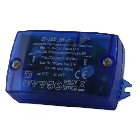 SLT6-350IL (DF-350IL), Constant Voltage & Constant Current LED Power Supply, 6W, 350mA/24V