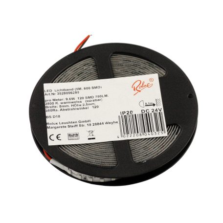 SMD3528 24V LED Strip 9.6W/m 120SMD/m 24V 2800K 5m